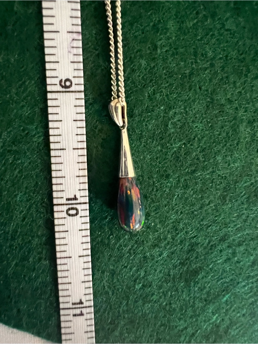 Sterling Silver Black Opal Teardrop Necklace & Earrings Set - Picture 8 of 11